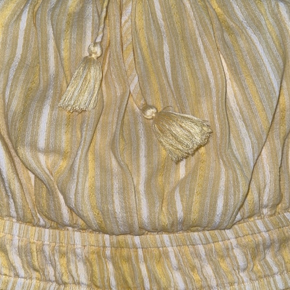 🍋 American Eagle Yellow Striped Off-Shoulder Romper – Size Large 🍋 - Picture 3 of 4